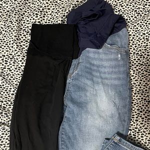 Maternity skinny jeans pink blush, 29. Motherhood leggings, medium